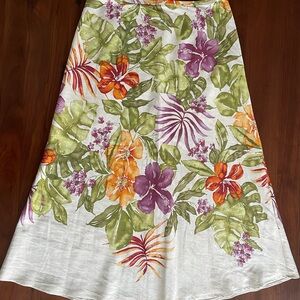 Talbots A-line Skirt with Vibrant Floral Design